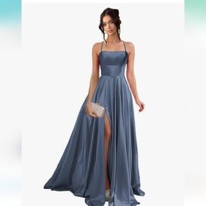 NWT Elegant Blue Evening Gown With Pockets